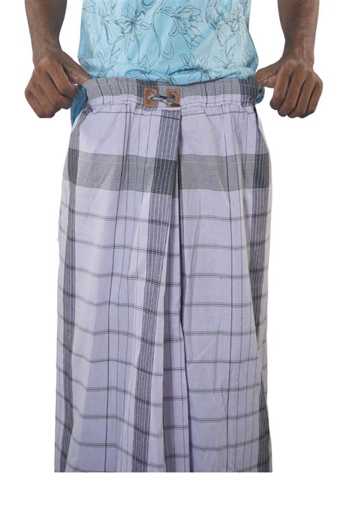Bindass Elastic Polycotton Lungi with Pocket (Waist Size - 28-34 Regular  Size (L)